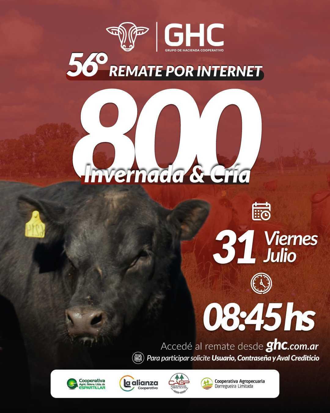 Afiche - Grupo de Hacienda Cooperativo - 56º Remate por Internet 
