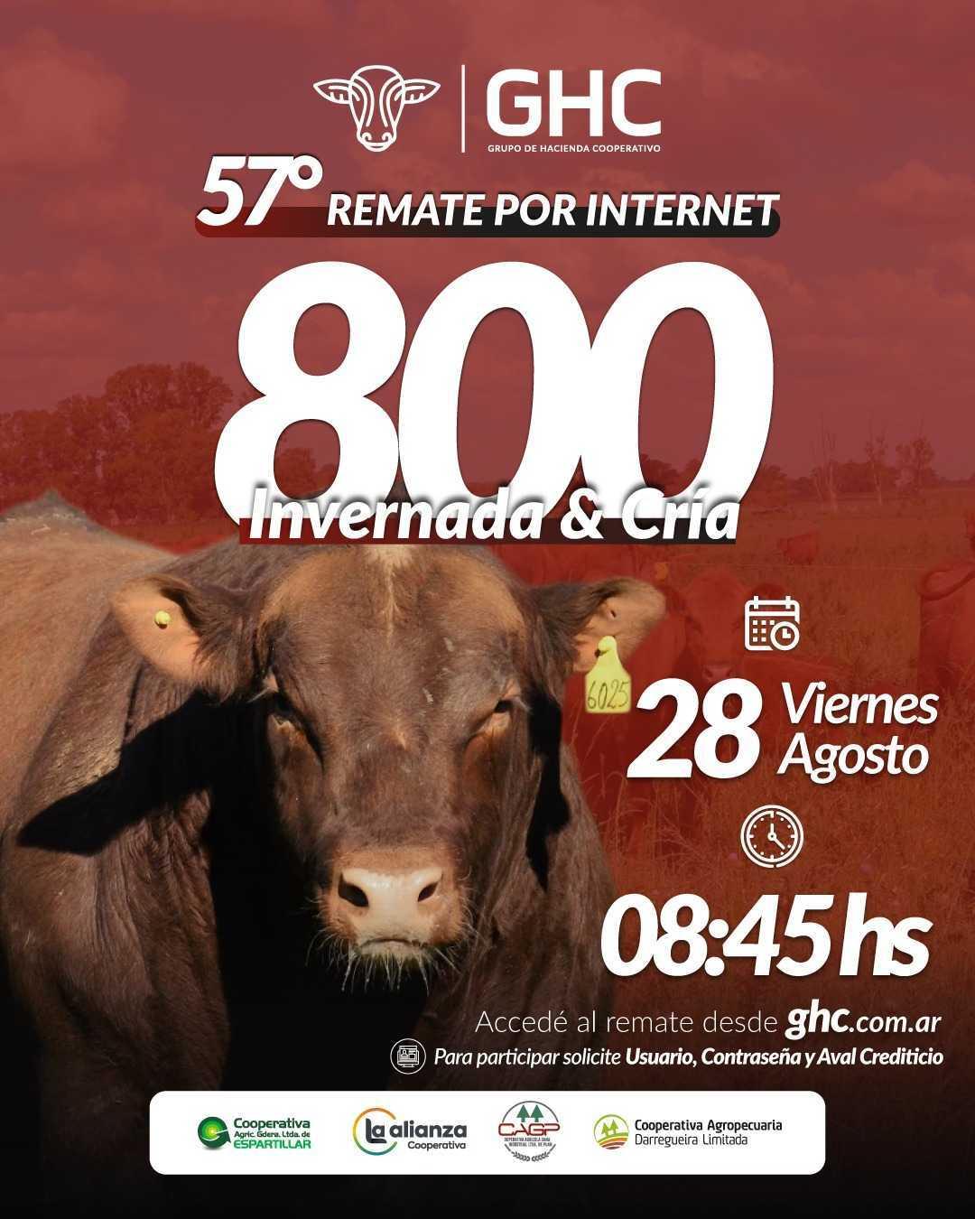 Afiche - Grupo de Hacienda Cooperativo - 57º Remate por Internet 