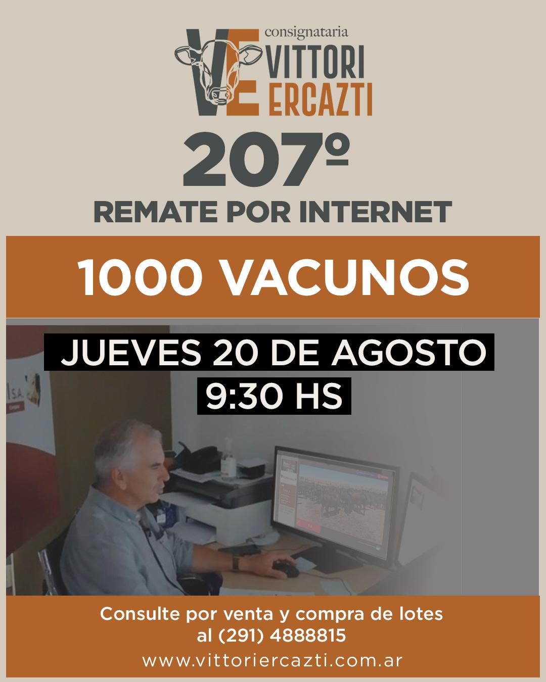 Afiche - Vittori Ercazti - 207° Remate por Internet - 20 de Agosto de 2026 