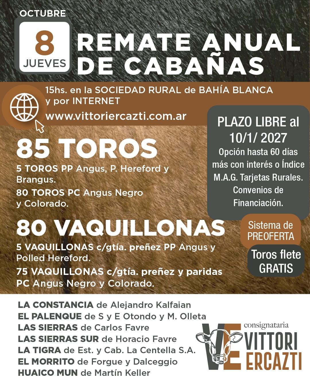 Afiche - Vittori Ercazti - Remate Anual de Cabañas y de haciendas general 